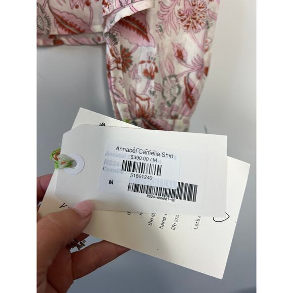 NWT Alix of Bohemia Annabel Camellia Floral Puffed Women's Shirt Size: Medium - Picture 5 of 9